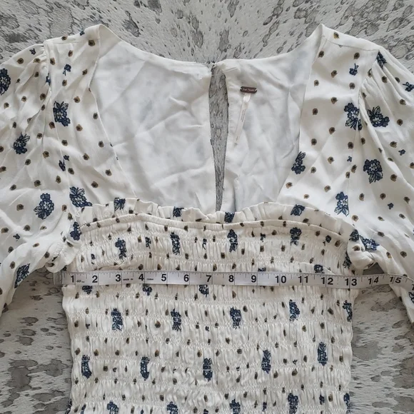 Free People Two Faces Mini Smocked Dress SzS NWOT - Picture 8 of 12